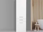 Dulap Baie cu cos de rufe Adore Diamond, Alb Lucios, 52 x 187 x 38 cm 