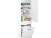 Dulap Baie cu cos de rufe Adore Diamond, Alb Lucios, 52 x 187 x 38 cm 