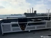 Gratar exterior PREMIUM 4m – structură metalică (fier) – complet echipat