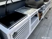 Gratar exterior PREMIUM 4m – structură metalică (fier) – complet echipat 