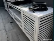 Gratar exterior PREMIUM 4m – structură metalică (fier) – complet echipat 