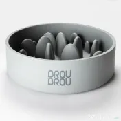 Bol Bamboo Slow Dining Gri BRAUBRAU pentru Câini și Pisici 