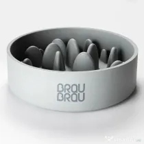 Bol Bamboo Slow Dining Gri BRAUBRAU pentru Câini și Pisici