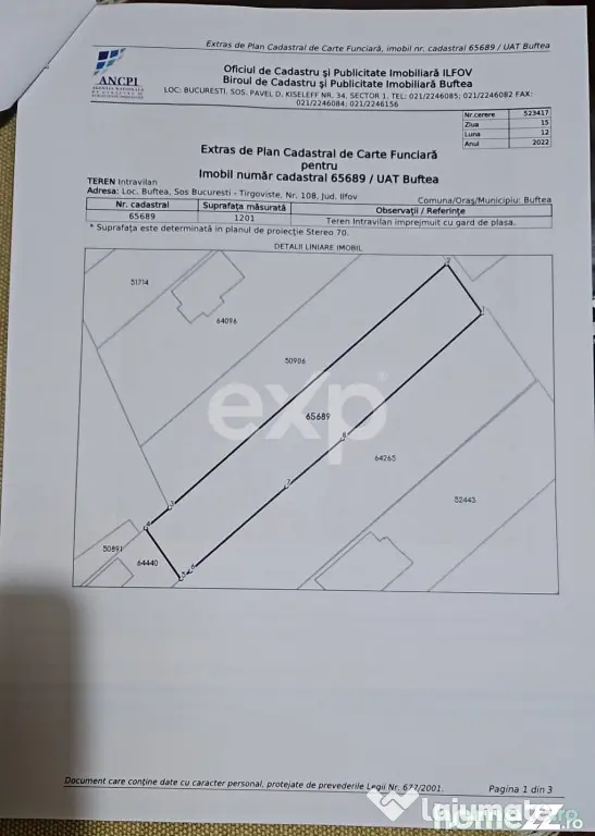 Teren Intravilan Constructii Buftea Central
