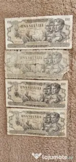 4 Bancnote 100 lei puse in circulatie in anul 1947