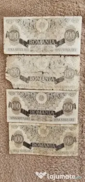 4 Bancnote 100 lei puse in circulatie in anul 1947 