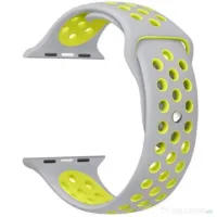 Curea ceas compatibila cu Apple Watch 1/2/3/4/5/6/7, 44mm, Argintiu si Galben 
