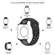 Curea ceas compatibila cu Apple Watch 1/2/3/4/5/6/7, 44mm, Argintiu si Galben 