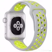 Curea ceas compatibila cu Apple Watch 1/2/3/4/5/6/7, 44mm, Argintiu si Galben 