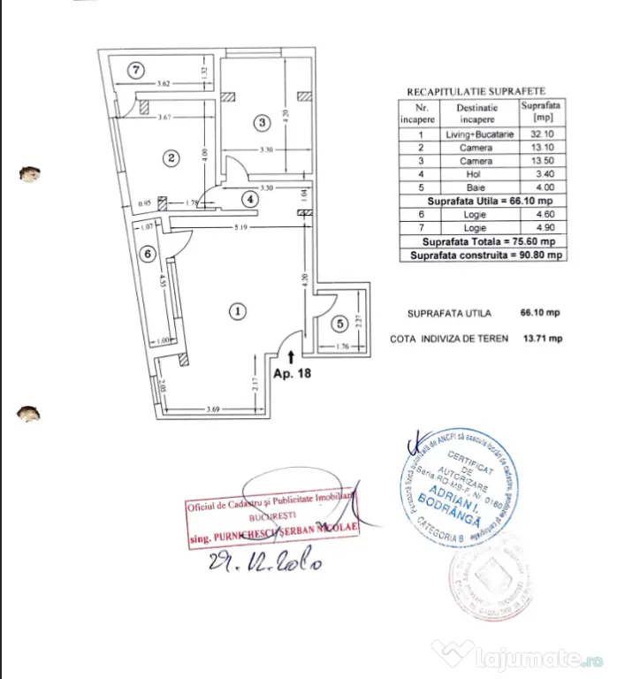 Apartament 3 cam Bucureștii Noi| Metrou 310 m| Centrală| Parcare 2 mașini| 2011