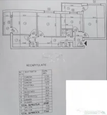 3 camere Dorobanți decomandat, inst. schimb., an 1983, 78 m
