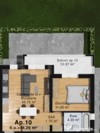 Apartament complex Green Residence Vest, 44 mp, loc de parca 