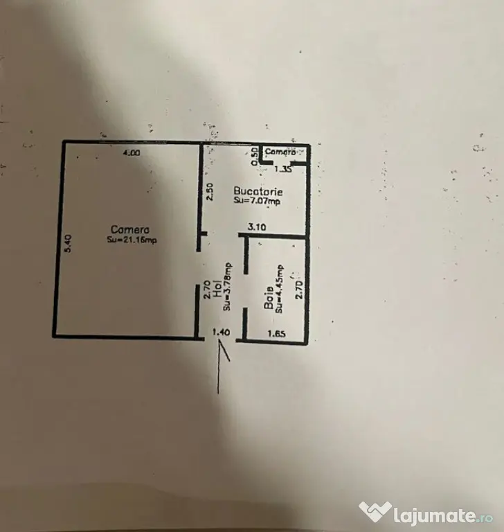 Apartament 1 camera, zona Calarasi 4, parter.