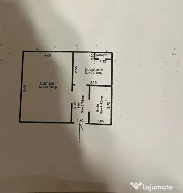 Apartament 1 camera, zona Calarasi 4, parter.