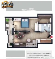 Apartament 2 camere, finisat, terasa, CF, parcare, boxa, Zon