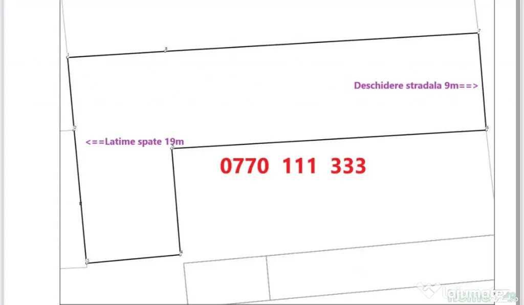 - Teren Intravilan, suprafata 477mp, zona Centrala de case