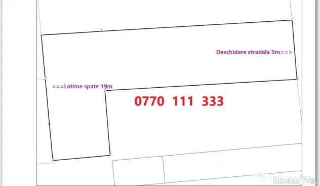 - Teren Intravilan, suprafata 477mp, zona Centrala de case
