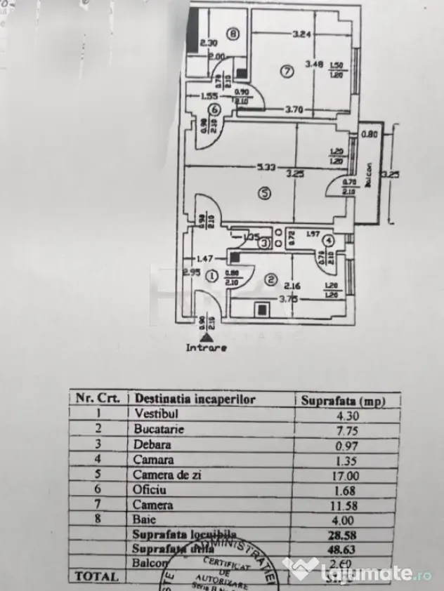 2 camere, et 4/10, bloc 1986, anvelopat- Crangasi