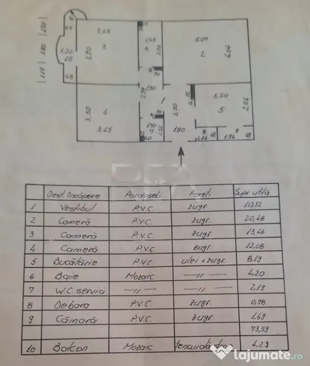 3 camere-Decomandat-Centrala Proprie/13 septembrie