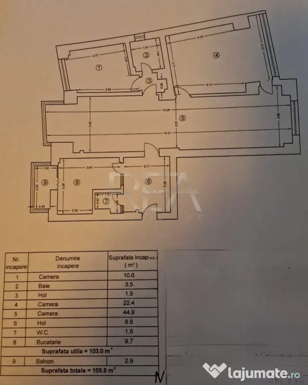 4 camere Unirii/Mircea Voda, centrală, et. 1, an 1987, metr
