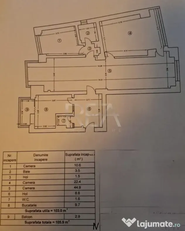 4 camere Unirii/Mircea Voda, centrală, et. 1, an 1987, metr