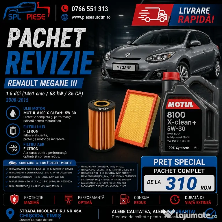 Pachet de revizie pentru Renault Megane III 1.5 dCi 86 CP