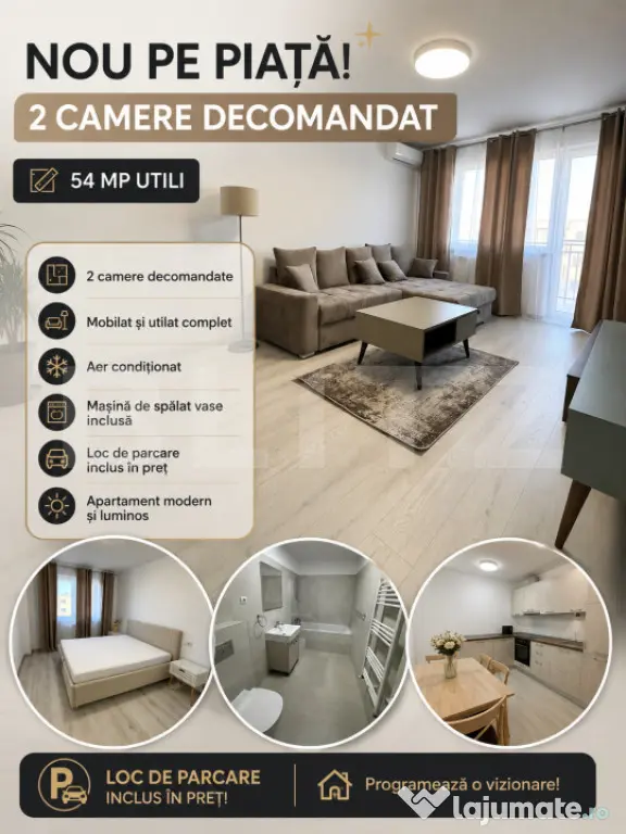 Apartament 2 camere decomandat de vânzare | Mobilat și uti