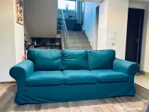 Canapea IKEA EKTORP, 3 locuri – bine întreținută, husă lavabilă
