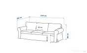 Canapea IKEA EKTORP, 3 locuri – bine întreținută, husă lavabilă