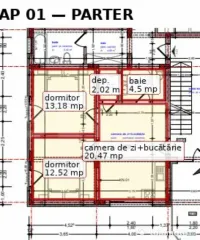 Apartament spațios cu 2 dormitoare și terasă generoasă, 