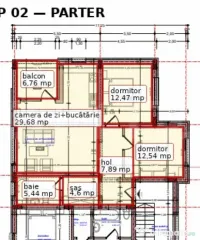 Apartament spațios cu 2 dormitoare și terasă generoasă, 