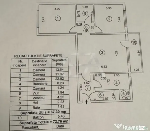 3 camere, et 8/10, 73mp, bloc 1979-Drumul Taberei