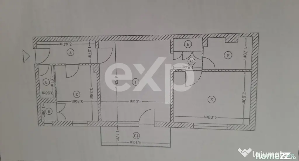 Apartament 2 camere spațios Prundu, 57,2 mp, etaj intermedi