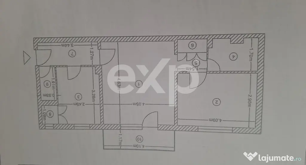 Apartament 2 camere spațios Prundu, 57,2 mp, etaj intermedi