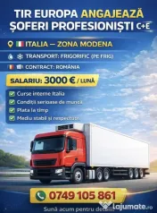 Angajăm Șoferi TIR C+E în Italia | Salariu bun | Contract RO 