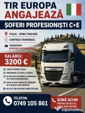 Angajăm Șoferi TIR C+E în Italia | Salariu bun | Contract RO 