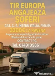 Angajăm Șoferi TIR C+E în Italia | Salariu bun | Contract RO 