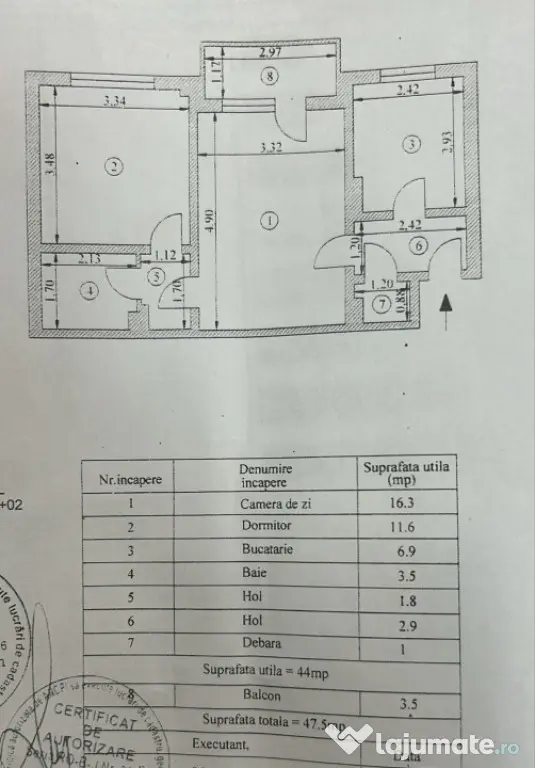 - Apartament 2 camere confort 1, etaj 2, Calea Galati