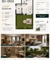 Apartament 2 camere ,56 mp| Standarde nZEB |Ansamblu nou | B 