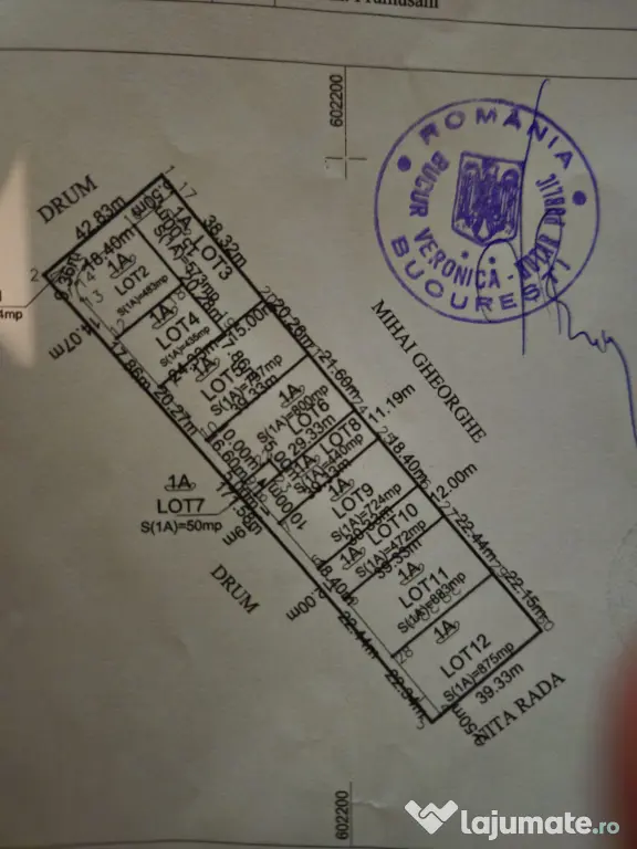 Teren intravilan 995 mp | Deschidere 22,44 m | PUZ | Curent la teren | Postăvari