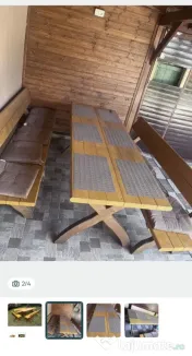 Masa cu 2 banci si 2 scaune 