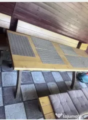 Masa cu 2 banci si 2 scaune 
