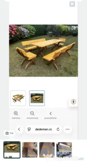 Masa cu 2 banci si 2 scaune 