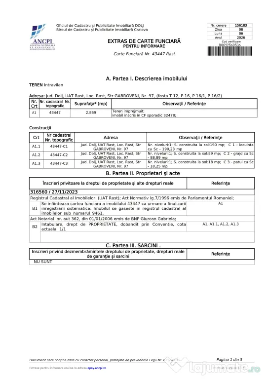 Casa de Vanzare Rast judetul Dolj