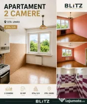 Apartament 2 camere decomandat, 52mp, etaj 3, b-dul Unirii. 
