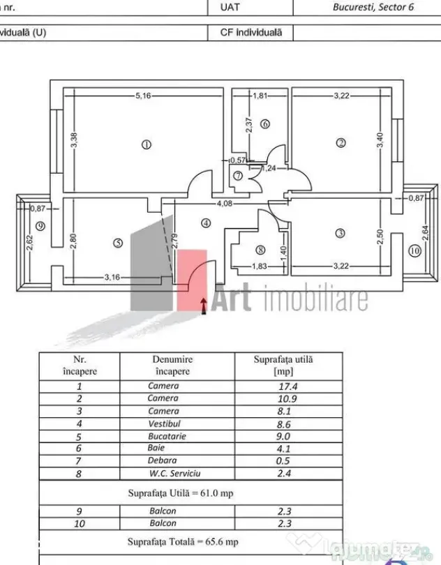 Vindem apartament cu 3 camere, Crângasi