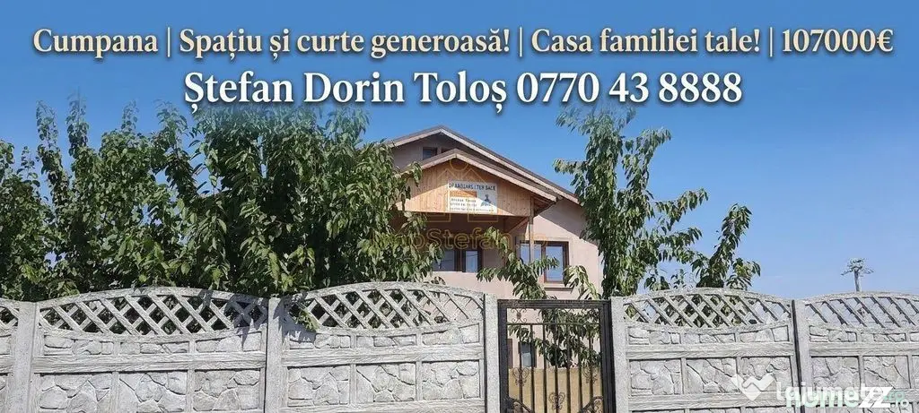 Cumpana Spațiu și curte generoasă! Casa familiei tale!