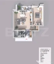 Apartament 2 camera, 54 mp, zona Pacurari