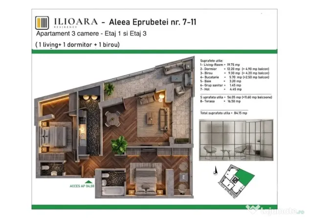 3 camere în proiect boutique, 84 mp utili, Sector 3, comision 0%