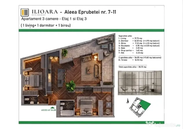 3 camere în proiect boutique, 84 mp utili, Sector 3, comision 0%